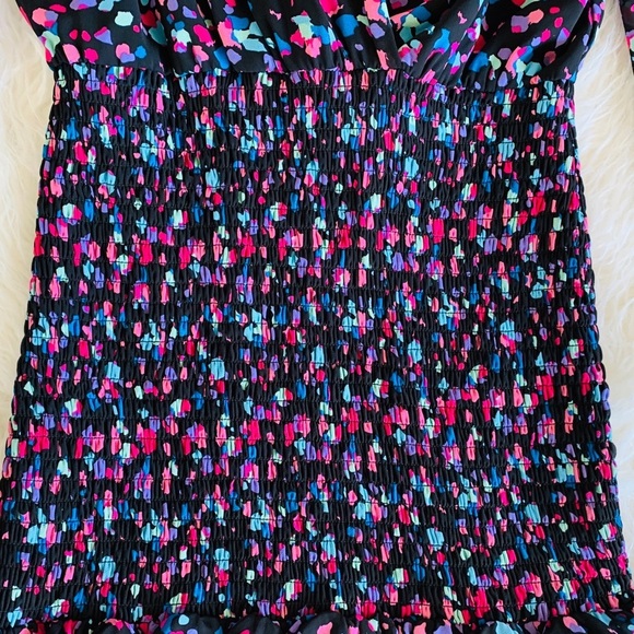 NEW LEYDEN Smocked Sheer Ruffle Hem Open Back - Picture 5 of 12